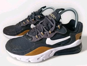 Nike Air Max 270 React GS Metallic Gold Anthracite Shoes Size UK 5 US 5.5 EUR 38 - Picture 1 of 9