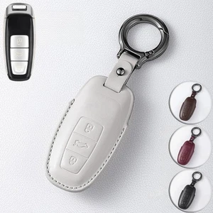 Funda de cuero genuino para llave de coche para Audi A3 A6 A7 A8 S8 Q8 E-Tron S3 S6 RS7 - Imagen 1 de 11
