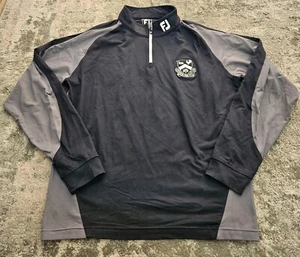 Pullover negro Footjoy ajuste atlético cuarto cremallera talla M logotipo bordado - Imagen 1 de 8