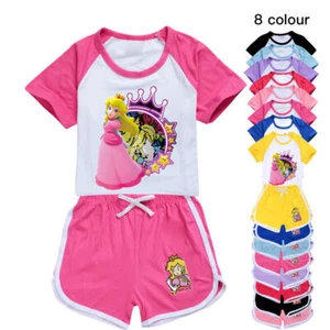 2024Kinder Shorts T-Shirt Set Loungewear Tuta da Allenamento Regalo Pigiama T-Shirt - Foto 1 di 32