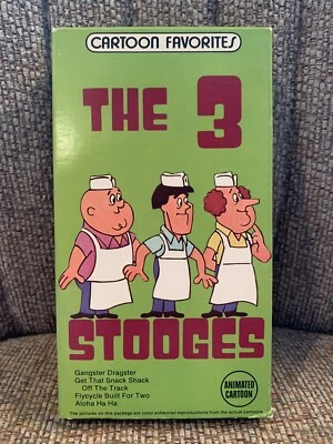 The Three Stooges Animated Cartoon VHS 5 Cartoons Gangster Dragster Snack Shack - Image 1 of 2