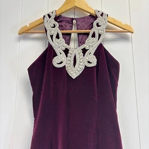 Vintage Jessica McKlintock Velvet Pearl Gunne Sax Dress Women 7/8 Prom Hoco Gown - Picture 1 of 13