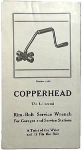 1920 COPPERHEAD RIM BOLT WRENCH F R LUECK COMPANY MILWAUKEE WISCONSIN AUTOMOTIVE - Picture 1 of 3