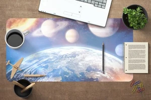 3D Universum Planet 21 Rutschfest Büro Schreibtisch Maus Matte Groß Tastatur Pad - Bild 1 von 7