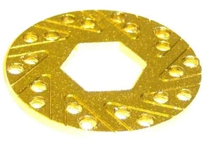 L132 Brake Disc V1 x 1 14mm Hex 1/8 Scale Alloy Yellow - Picture 1 of 1