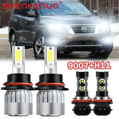 4x Para Nissan Pathfinder 2006 2007-2012 Faros LED Alto/Bajo+Kit de luces antiniebla Foto 1 de 4