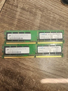 2GB Micron (2x1GB) PC2-5300 DDR2 non-ECC 240-Pin DIMM MT8HTF12864AY-667A3 Memory - Picture 1 of 1