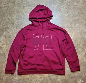 Nike Therma-Fit Sweatshirt Hoodie Womens Medium M Red Fleece-Lined Pullover - Picture 1 of 9