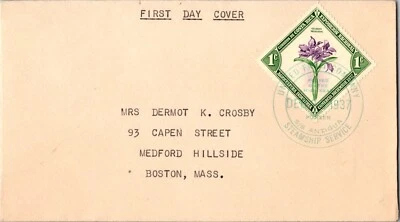 1937 Costa Rica SS Antigua United Fruit Company UFC Cover To USA Boston MA FDC - Image 1 of 2