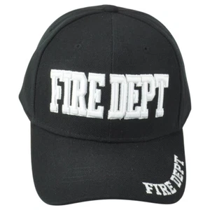 Fire Dept Department Firefighters Adult Men Constructed Black Adjustable Hat Cap - Picture 1 of 4
