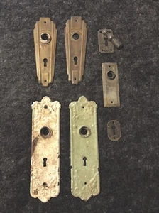 Antike Türschilder 7 Stück um 1900 für Einsteckschloss, Handwerker, verziert, Art Deco - Bild 1 von 23