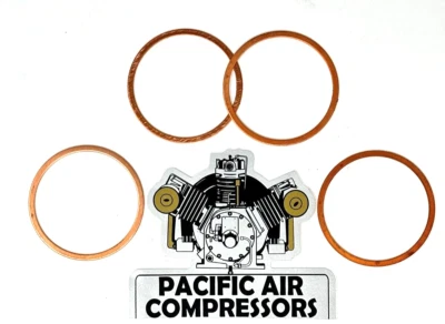 SET OF 4 - QUINCY # 1848 VALVE SEAT GASKET COPPER FOR MODEL 325, 2024708600