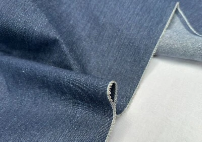 LUSHFABRIC Klassisches Denim Jeans Baumwollstoff Uni Jacke Kleid - 180 cm breit - dunkelblau