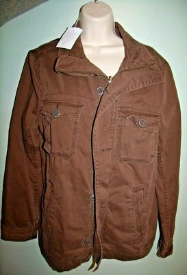 Women's London Jean Brown Barn Coat 100% Cotton Size Medium Foto 1 de 4