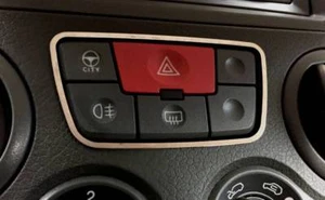 Marco cromo D para interruptor intermitente advertencia / Fiat Panda tipo 169 - acero inoxidable pulido - Imagen 1 de 3