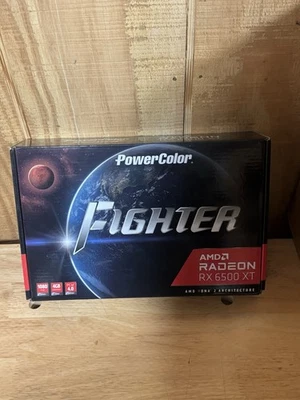 New PowerColor Fighter AMD Radeon RX 6500 XT Gaming Graphics GPU Card 4GB GDDR6 - Image 1 of 4