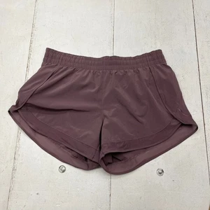 Athleta Purple Mesh Racer Run Mid Rise 4" Inseam Shorts Women's Size Medium - Picture 1 of 7
