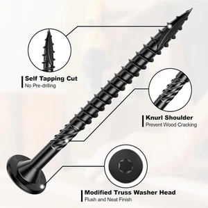 6 Inch Deck Screws 50Pcs Structural Wood Screws Rust Resistant Timber Screws . - Picture 1 of 2