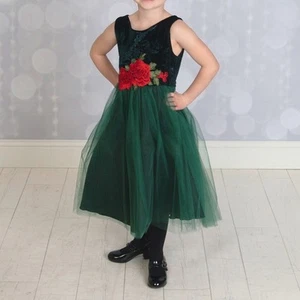 Kid’s Dream Sleeveless Tulle Dress Green Size 5/6 - Picture 1 of 8
