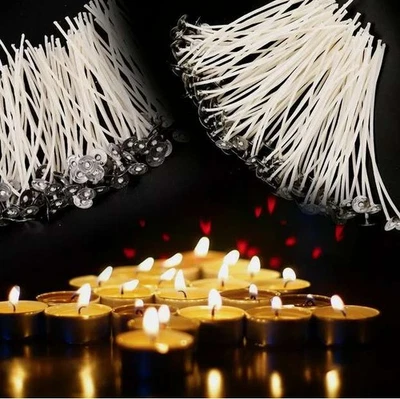 100pc 6inch 8inch Candle Wicks Pre-Waxed Wick For Cotton Core Candles DIY Making - Image 1 of 4