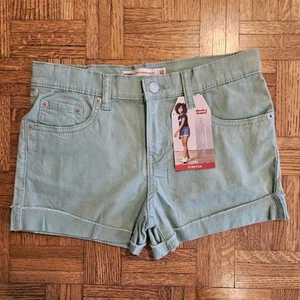 Pantaloncini corti Levi's bambina taglia 12 verde reg ragazza taglio elasticizzato LEVIS - Foto 1 di 8