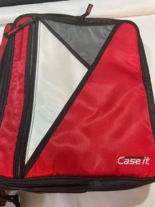 Case it Mighty Zip Tab School Zipper Binder Red 3 Inch O Ring 600 Sheets - Picture 1 of 5