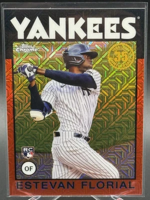 2021 Topps ESTEVAN FLORIAL Silver Pack 1986 Chrome Red Mojo /5 - Image 1 of 4