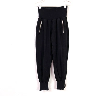 Allen B Allen Schwartz Black Zipper Harem Jogger Pants Large - Image 1 of 4