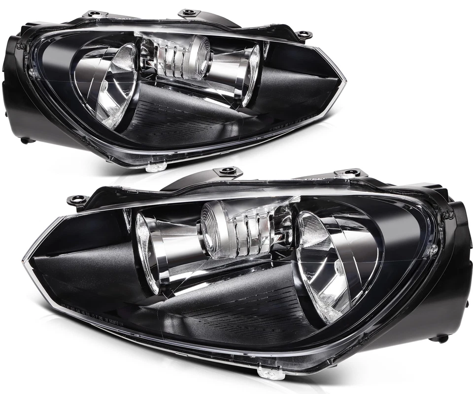 Pair Headlights Assembly For Volkswagen GTI Golf Jetta Sportwagen MK6 2010-2014 Foto 1 de 4