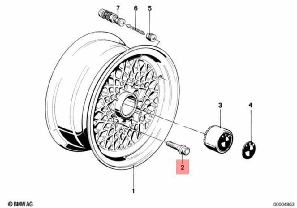 Genuine BMW E21 315 316 318 318i 320 320i 323i Sedan Set wheel bolt 36139055943 - Image 1 of 1