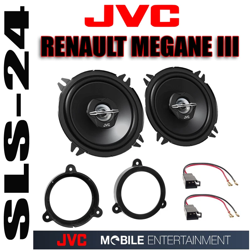 Renault Megane III ab08 Einbauset JVC 2-Wege Lautsprecher 13cm + Ringe + Adapter - Bild 1 von 1