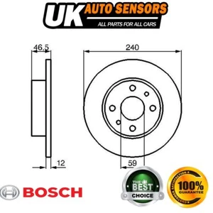 Disco de freno delantero Bosch compatible con Fiat Panda 1991-2003 Uno 1983-2006 Fiorino 1988-2001 - Imagen 1 de 4