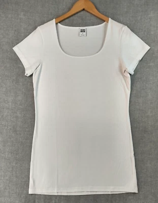 Túnica Vero Moda Top Feminina Extra Grande Algodão Branco Minimalista Manga Curta - Imagem 1 de 4