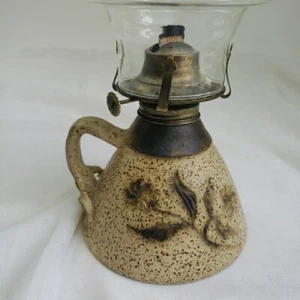 Hurricane Oil Lamp W/Handle pottery handmade  - Picture 1 of 12