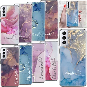 Personalised Marble Phone Case For Samsung Galaxy S25 S24 S23 A56 A15 A05S Cover - Picture 1 of 122