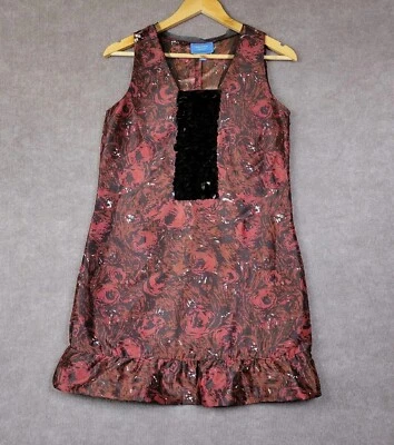 Платье женское Simply Vera Vera Wang XSmall Shift с оборками откидное с блестками без рукавов  - Изображение 1 из 4