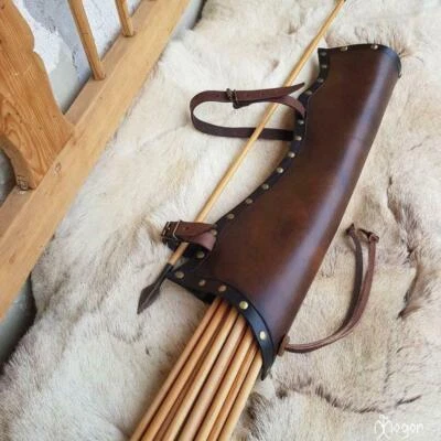 Medieval ARCHERY Leather QUIVER/ Side Quiver / Arrow Hip Quiver /Medieval Quiver - Image 1 of 4