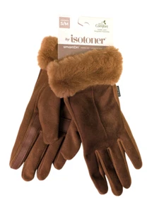 Womens Isotoner Mya Microsuede Glove With Faux Fur Cuff Touchscreen Compatible - Picture 1 of 10