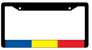 Romania Black Plastic License Plate Frame Auto Accessory World Flags - Picture 1 of 1
