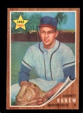 1962 TOPPS #156 MERRITT RANEW EX (RC) NICELY CENTERED *SBA2110