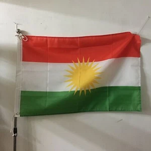 Bandera tejida de texto áspero del Kurdistán 3'x5' bandera región autónoma kurda 90x150 cm - Imagen 1 de 8