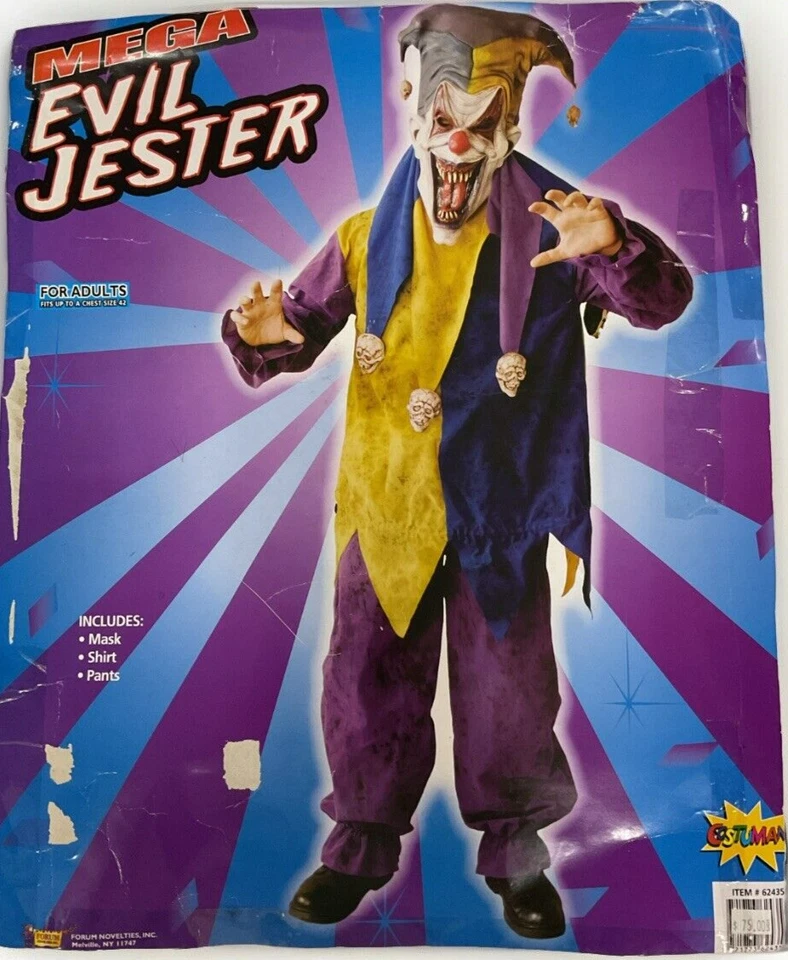Mega Evil Jester Clown Halloween Costume For Adults - Image 1 of 1