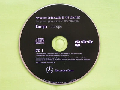 CD NAVIGATION MERCEDES BENZ AUDIO 50 APS SKANDINAVIEN 2017 CLS E SLK NTG1 ROT - Bild 1 von 2