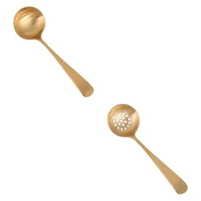 Cucchiaio da cucina in ottone per posate da cucina, per intrattenimento, - Immagine 1 di 2