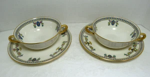 Two Sets of Lenox "The Colonial" Bouillon-Soup Bowls & Saucers - Picture 1 of 13