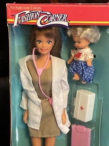 Vintage 1996 Fashion Corner Barbie Doll w/ Original Box Bendable Legs A DOCTOR - Picture 1 of 5