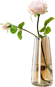 Modern Glass Vase, Irised Crystal Clear for Home Office Decor (Crystal Amber) - Picture 1 of 8