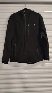 Little Donkey Andy Mens Rain Hooded Black Jacket Size Medium Water Resistant - Picture 1 of 7