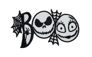 Boo Halloween Aplique Bordado Hierro Parche 3.6"" x 2.0"" Jack Skellington - Imagen 1 de 12