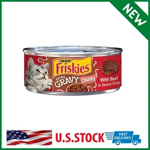 Friskies Extra Gravy Chunky Beef Wet Cat Food Shreds 5.5 oz. Cans Pack Of 24 - Picture 1 of 9
